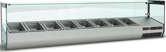 Inox Dobros Kühlvitrine Tischgerät mit Kapazität 11x1/4 GN 225x34x45cm