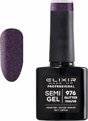 Elixir Semi Gel Хибриден Лак за Нокти 976 Глитт...