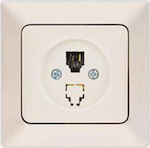 Eurolamp Complete Single Telephone Socket Beige 152-16113