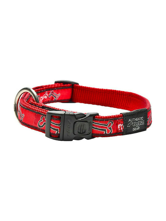 Rogz Fancy Hundehalsband in Rot Farbe Kragenknochen L