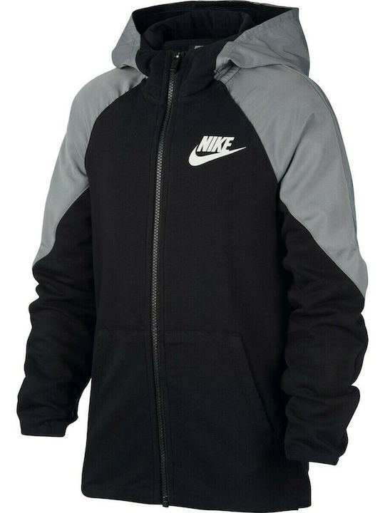 Nike Αθλητική Παιδική Ζακέτα Φούτερ με Κουκούλα για Αγόρι Μαύρη Sportswear Mixed