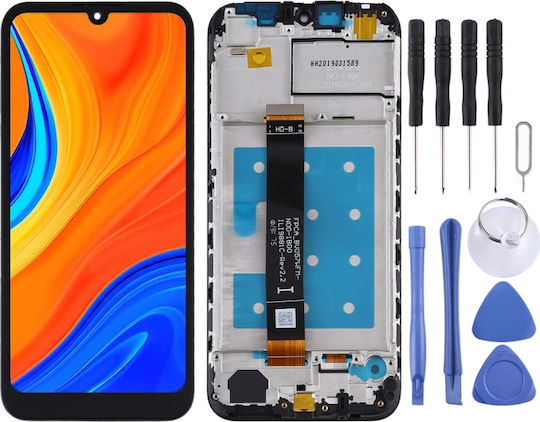 Οθόνη mit Touch-Mechanismus und Rahmen für Huawei Y5 2019 (Schwarz)