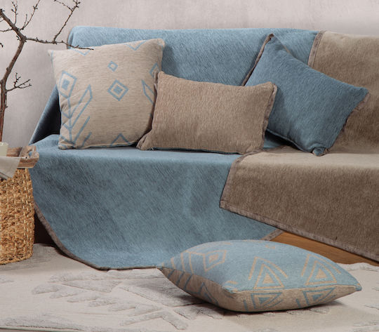Nef-Nef Homeware Ριχτάρι Τετραθέσιου Καναπέ New Tanger 180x300cm Aqua/Mocca