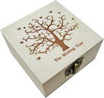 The Wishing Tree Box DIY Crafting Surfaces 20601319 Holz lackierte quadratische Box mit Pyrographie