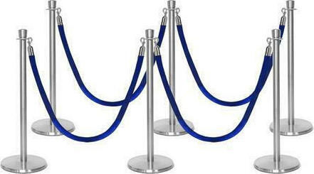 Next Systems Bariere de siguranță Post Albastru Set cu curea 1.5mx100cm RPSC-100-Set-6-Velvet-Blue-4