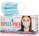 Poli Donex Poli Luxury Face Mask Hypoallergenic 3ply Mască de protecție Albastru 50buc