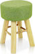 Stool For Living Room Upholstered with Fabric Green 30x30x44cm