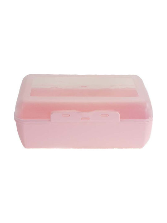 Max Home Lunch Box Plastic Ροζ 18.5x14cm 1pcs