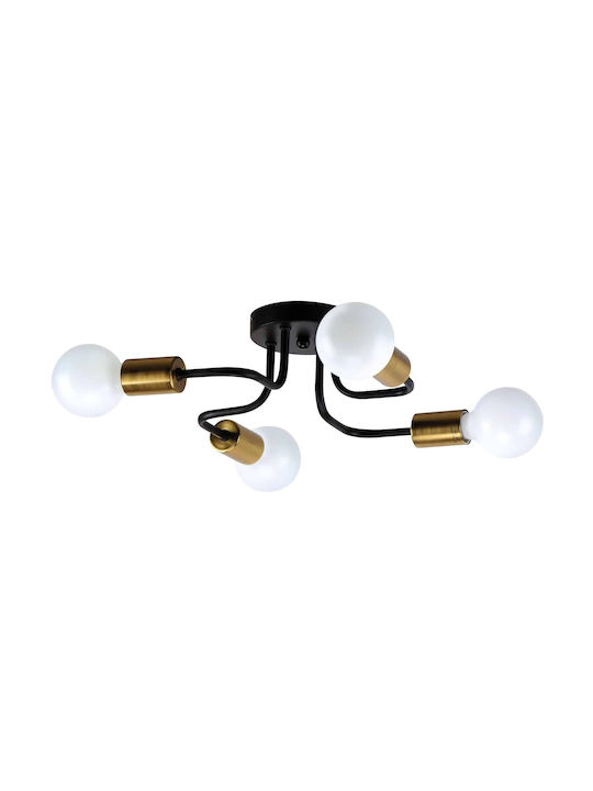 Home Lighting Miles Vintage Metalică Plafonieră de Tavan cu Soclu E27 în culoare Negru 42buc