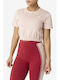 Felicity Women's Summer Crop Top Cotton Short Sleeve Pink