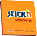 Stick'N Post-it Notes Pad Cube 100 Sheets Orange 7.6x7.6cm