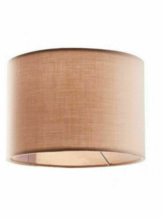 Round Lamp Shade Brown W25xH18cm Υφασμάτινο 25x18cm Μόκα