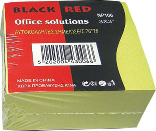 Black Red Haftnotizen im Würfel 450 Blätter Gelb 7.6x7.6Stück
