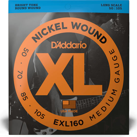 Daddario XL Nickel Bass Set of Nickel Wound Strings for Bass 50 - 105 Medium / Long Scale