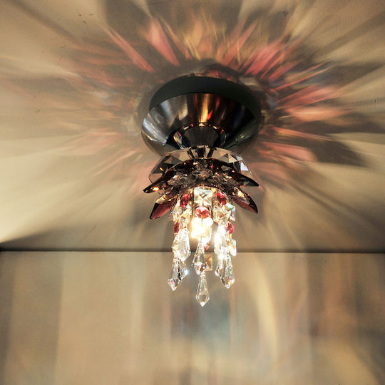 DITS Lighting Agelo Ceiling Mount Light Silver with Crystals