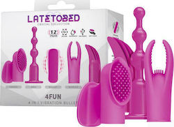 LateToBed 4fun Set with Heads for Vibrator Purple