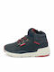 Aspen Leather Kids Boots with Laces Navy Blue