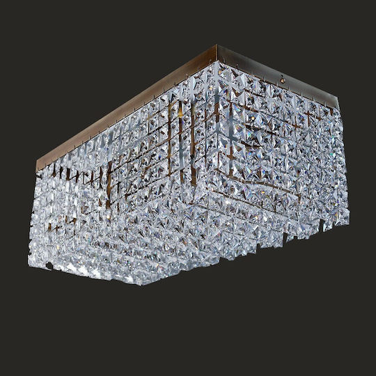DITS Lighting Zic-N Таванно осветление Сребрист с Кристали