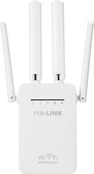 Pix-Link LV-WR09 White WiFi Extender Single Band (2.4GHz) 300Mbps