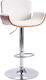 Stool Bar with Back & Adjustable Height White 54x55x89-109cm