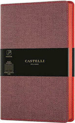 Castelli Harris Notebook A6 Ruled with Elastic Red