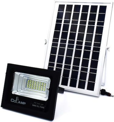 Στεγανός Ηλιακός Προβολέας LED 50W Ψυχρό Λευκό με Φωτοκύτταρο και Τηλεχειριστήριο IP67