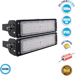 GloboStar Goliath Στεγανός Προβολέας LED 100W Ψυχρό Λευκό 6000K IP65