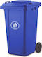Plastic Coș de gunoi Reciclare Coșuri de gunoi cu roți LXD-240A 240lt Albastru
