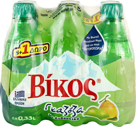 Vikos Lemon Soda with Carbonation in Bottle 6x330ml