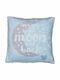 Nef-Nef Homeware Kids Decorative Pillow Moon And Back Light Blue 40x40cm