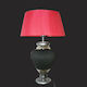 DITS Lighting Metal Table Lamp with Red Shade and Black Base