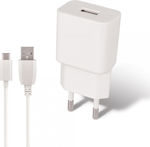 Maxlife Charger with USB-A Port and Cable USB-C Whites (MXTC-01)