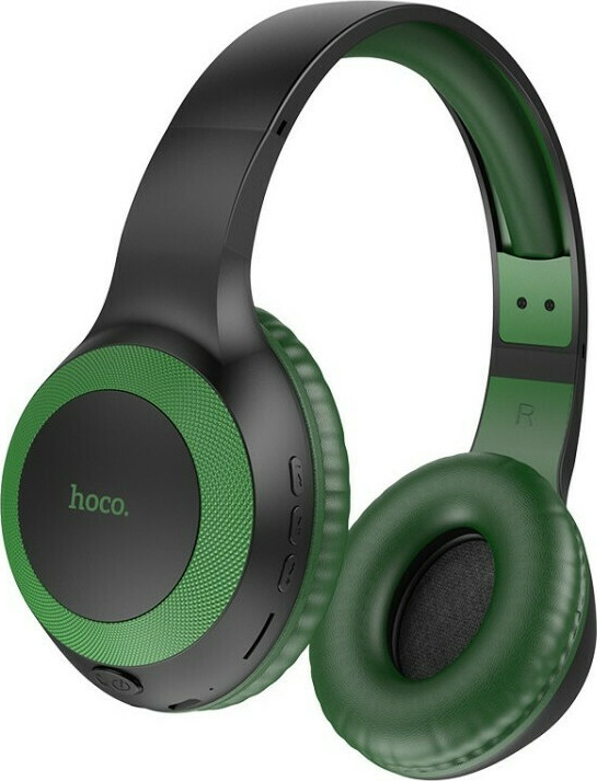 Wireless Ακουστικά Stereo Hoco W29 Outstanding V5.0 Πράσινο με Μικρόφωνο, υποδοχή Micro SD, AUX & Πλήκτρα Ελέγχου