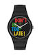 Swatch Time for Time Uhr mit Schwarz Kautschukarmband