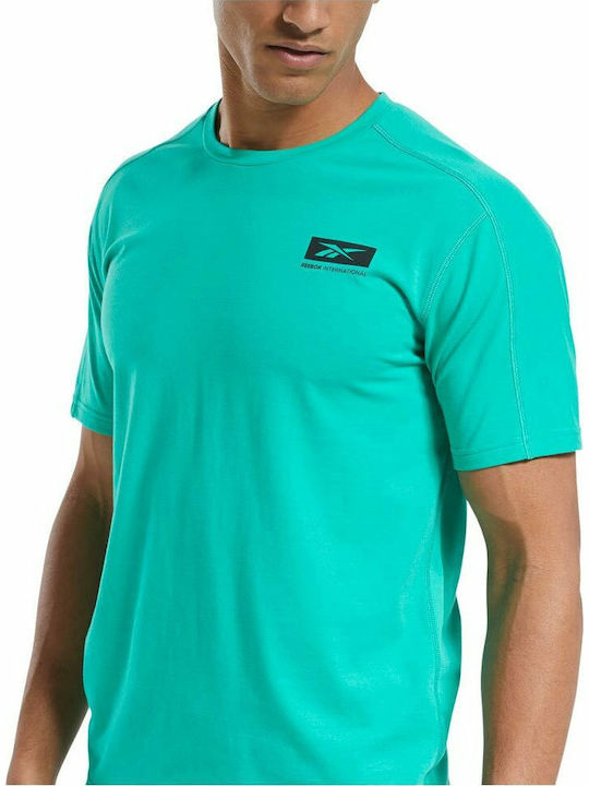 Reebok Speedwick Graphic Αθλητικό Ανδρικό T-shirt Πράσινο με Λογότυπο