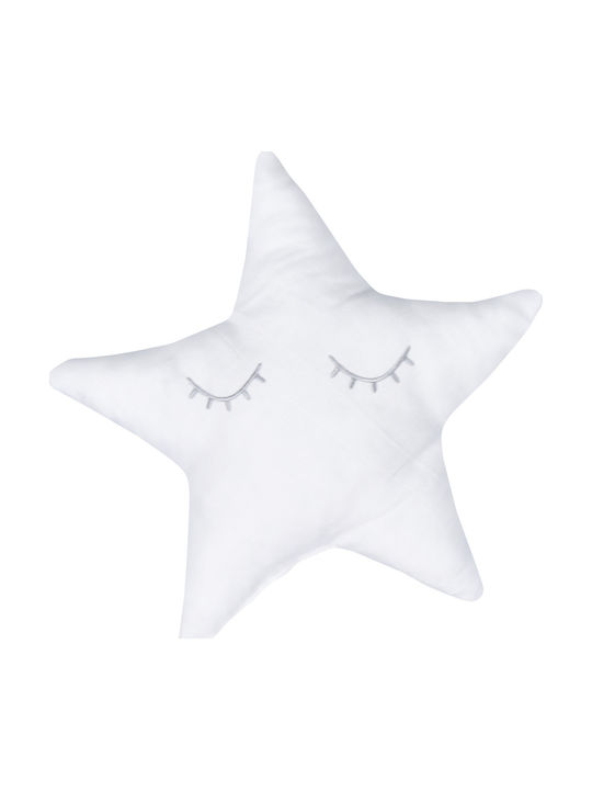 Baby Oliver Διακοσμητικό Μαξιλάρι Κούνιας "Αστέρι" Λευκό 32x32cm