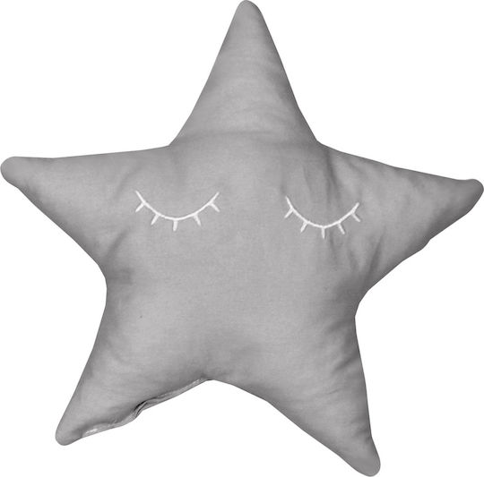 Baby Oliver Crib Decorative Pillow Star with Eyes Gray 32x32cm