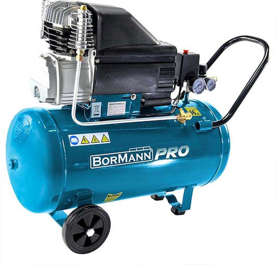 Bormann Pro BAT5030 Еднофазен Въздушен компресор 96дБ с Мощност 2.5к.с и Резервоар 50лт 030805