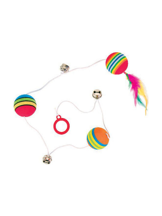 Trixie Rainbow Παιχνίδι Γάτας Μπάλα Μπάλες Σε Λάστιχο 3,5x80cm