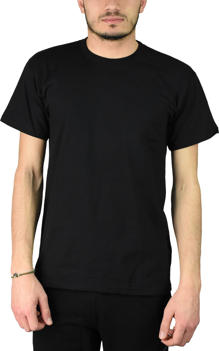 B&C E150 Ανδρικό Διαφημιστικό T-shirt σε Μαύρο Χρώμα TU01T-002 Skroutz.gr