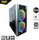 Armaggeddon Airstream R200 Gaming Middle Tower Carcasă Calculator cu Fereastră Laterală și Iluminare RGB Argintiu