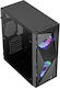 Aerocool Glider Tempered Glass Gaming Midi Tower Κουτί Υπολογιστή με Πλαϊνό Παράθυρο Μαύρο