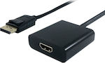 Powertech Konverter DisplayPort männlich zu HDMI weiblich Schwarz (PTH-031)