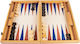 Manopoulos Lederimitat Backgammon Holzart Tasche mit Spielfiguren 48x48cm