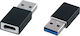 NSP Converter USB-A male to USB-C female Black 1pcs