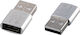 NSP USB-A male - USB-C female Silver