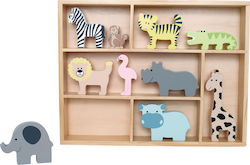 Jabadabado Baby-Spielzeug Shelfs with Safari Animals aus Holz für 24++ Monate