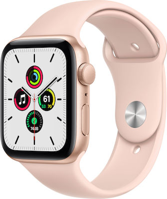 Apple Watch SE Aluminium 44mm Waterproof with Heart Rate Monitor (Gold Pink)