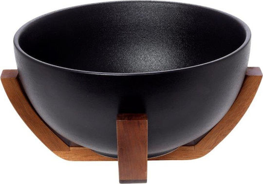 Cryspo Trio Acacia Σαλατιέρα από Πορσελάνη Μαύρη 25.5x25.5x12.5cm