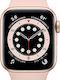 Apple Watch Series 6 Aluminium 44mm Αδιάβροχο με Παλμογράφο (Gold Pink)